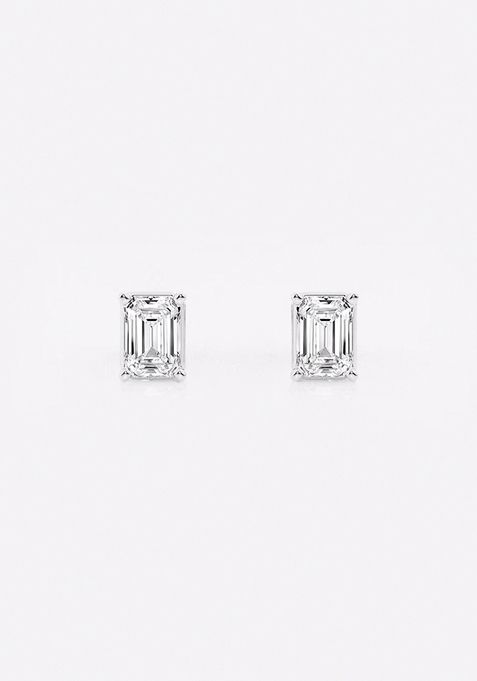 1/2 ctw Emerald Lab Grown Diamond Solitaire Stud Earrings