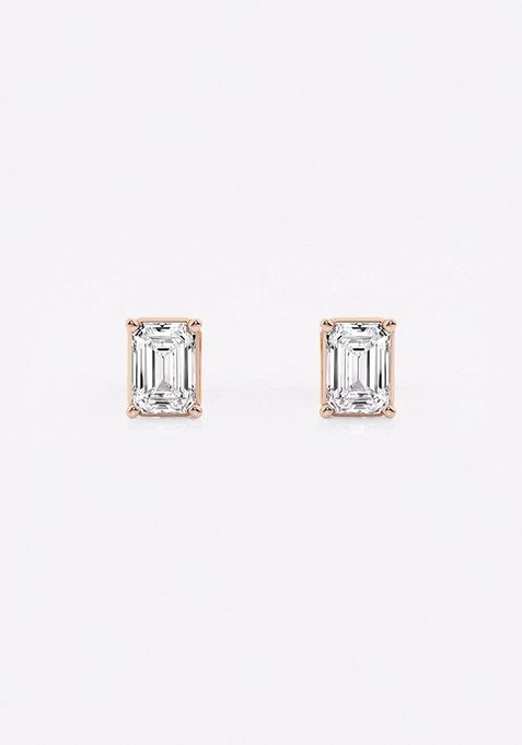 1/2 ctw Emerald Lab Grown Diamond Solitaire Stud Earrings