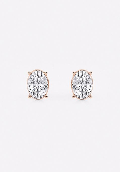 1 1/2 ctw Oval Lab Grown Diamond Solitaire Certified Stud Earrings