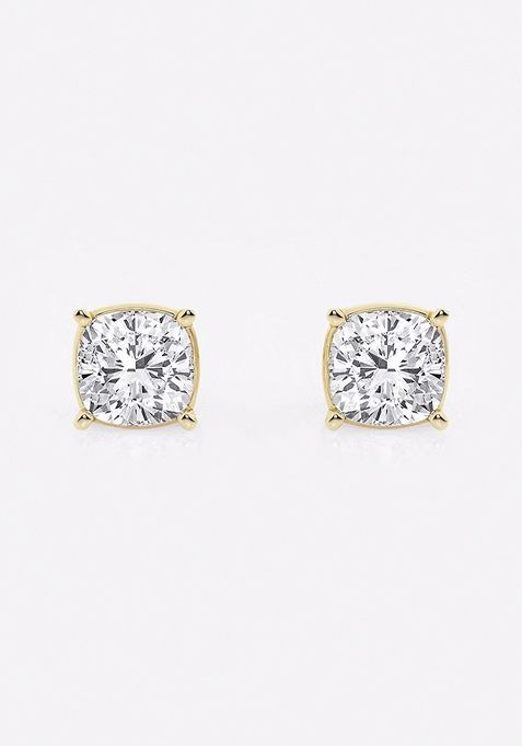 1 1/2 ctw Cushion Lab Grown Diamond Solitaire Certified Stud Earrings