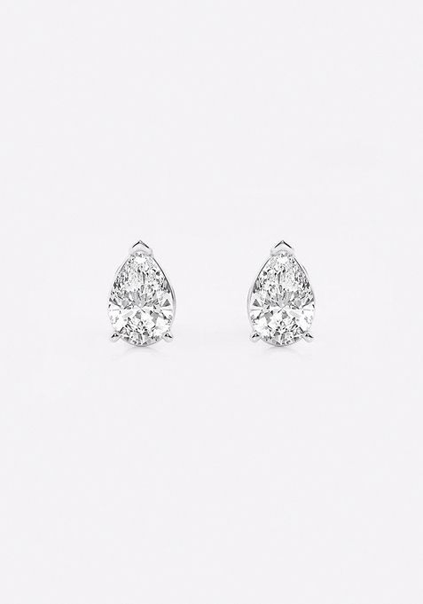 1 1/2 ctw Pear Lab Grown Diamond Solitaire Certified Stud Earrings