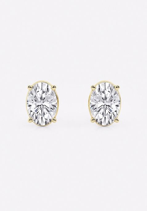 3 ctw Oval Lab Grown Diamond Solitaire Certified Stud Earrings