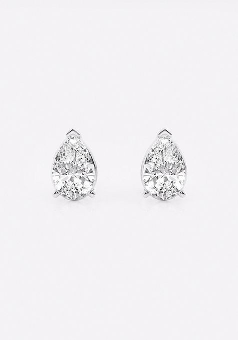 3 ctw Pear Lab Grown Diamond Solitaire Certified Stud Earrings