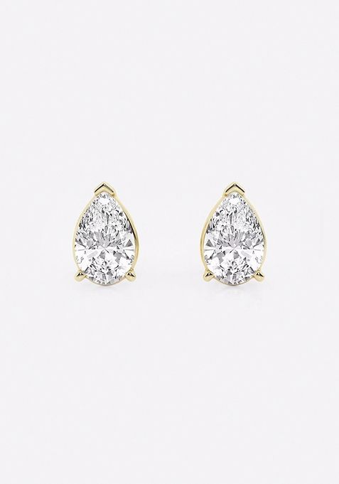 3 ctw Pear Lab Grown Diamond Solitaire Certified Stud Earrings