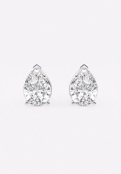 4 ctw Pear Lab Grown Diamond Solitaire Certified Stud Earrings