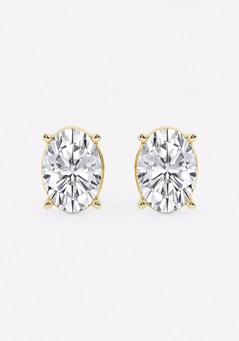 5 ctw Oval Lab Grown Diamond Solitaire Certified Stud Earrings