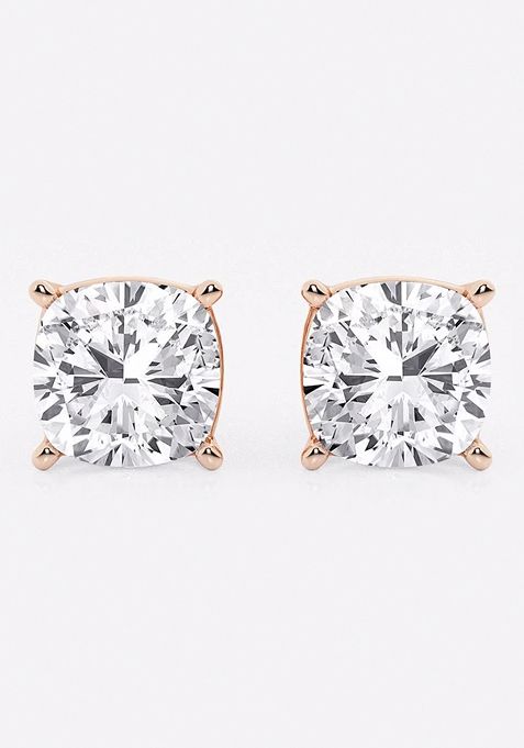 5 ctw Cushion Lab Grown Diamond Solitaire Certified Stud Earrings