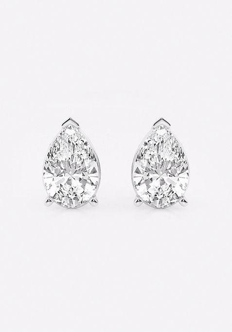 5 ctw Pear Lab Grown Diamond Solitaire Certified Stud Earrings