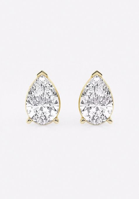 5 ctw Pear Lab Grown Diamond Solitaire Certified Stud Earrings