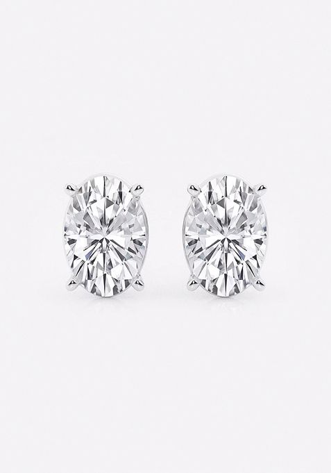 6 ctw Oval Lab Grown Diamond Solitaire Certified Stud Earrings