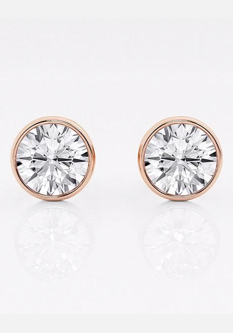 3 ctw Round Lab Grown Diamond Bezel Set Solitaire Stud Earrings