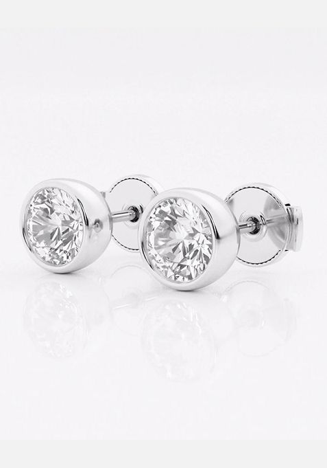 1/2 ctw Round Lab Grown Diamond Bezel Set Solitaire Stud Earrings