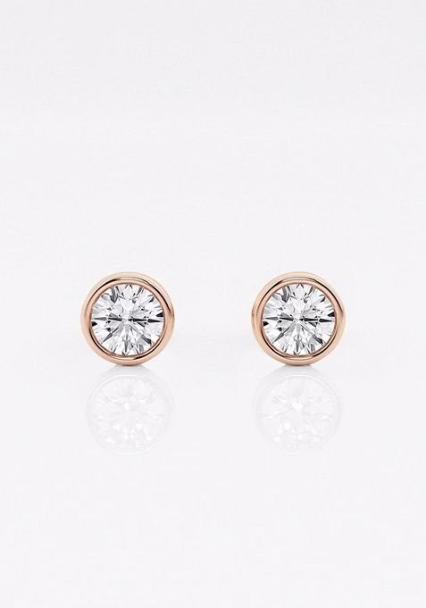 1/2 ctw Round Lab Grown Diamond Bezel Set Solitaire Stud Earrings