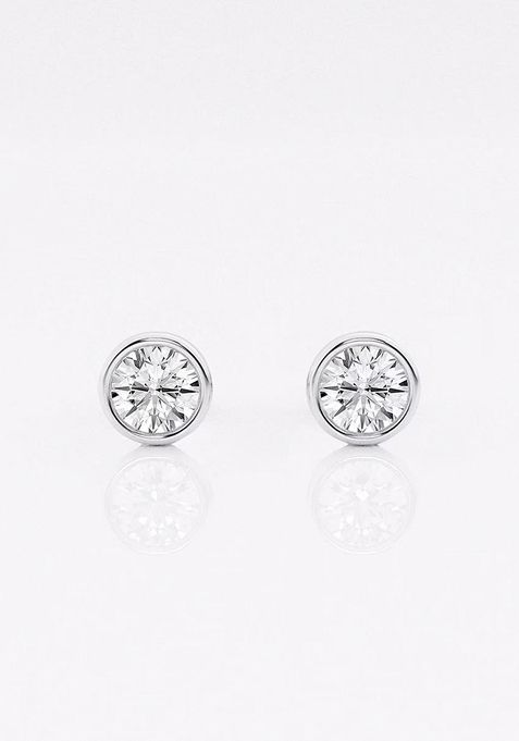 1/2 ctw Round Lab Grown Diamond Bezel Set Solitaire Stud Earrings