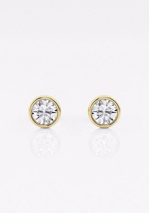 1/2 ctw Round Lab Grown Diamond Bezel Set Solitaire Stud Earrings