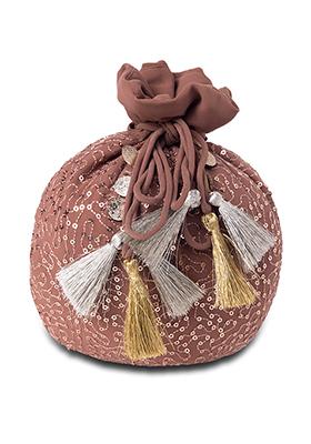 Dusty Pink Sequin Embroidered Potli