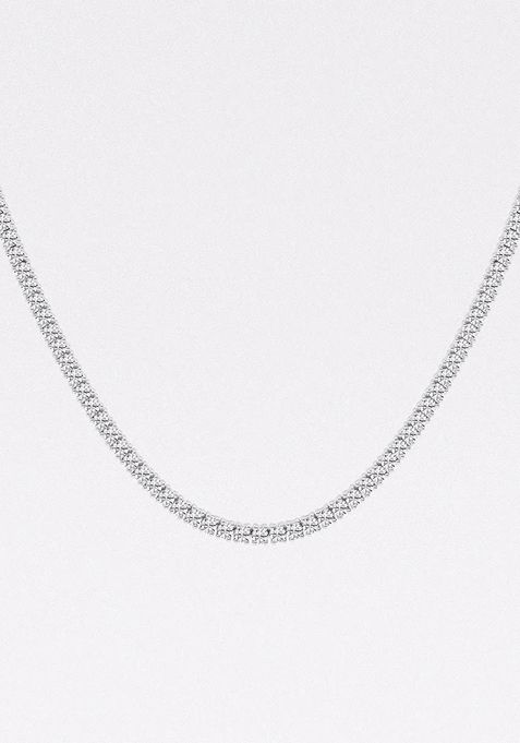 6 ctw Round Lab Grown Diamond Four Prong Tennis Fashion Necklace