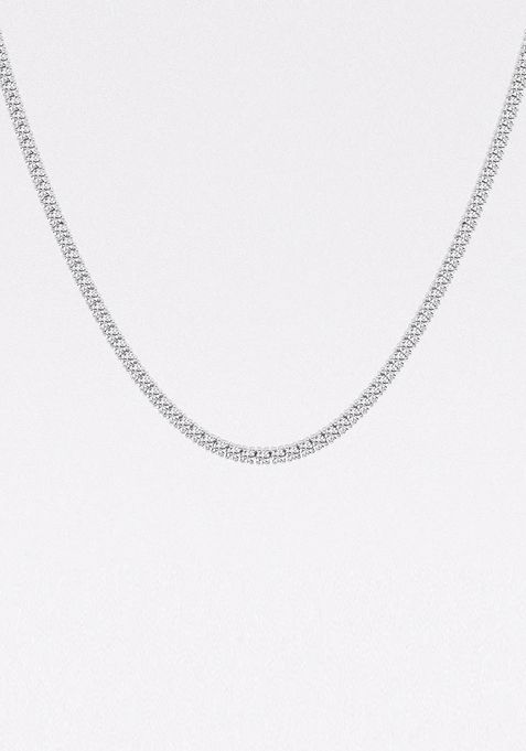 7 1/4 ctw Round Lab Grown Diamond Four Prong Tennis Fashion Necklace