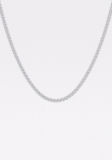 11 ctw Round Lab Grown Diamond Four Prong Tennis Fashion Necklace