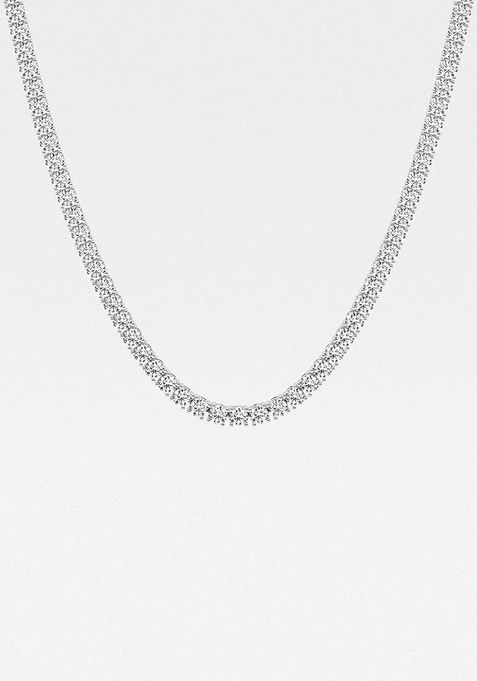 24 1/4 ctw Round Lab Grown Diamond Four Prong Tennis Fashion Necklace