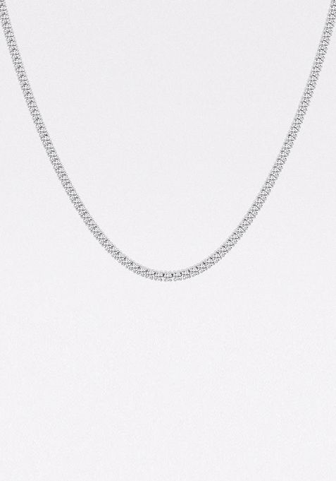 6 ctw Round Lab Grown Diamond Four Prong Tennis Fashion Necklace