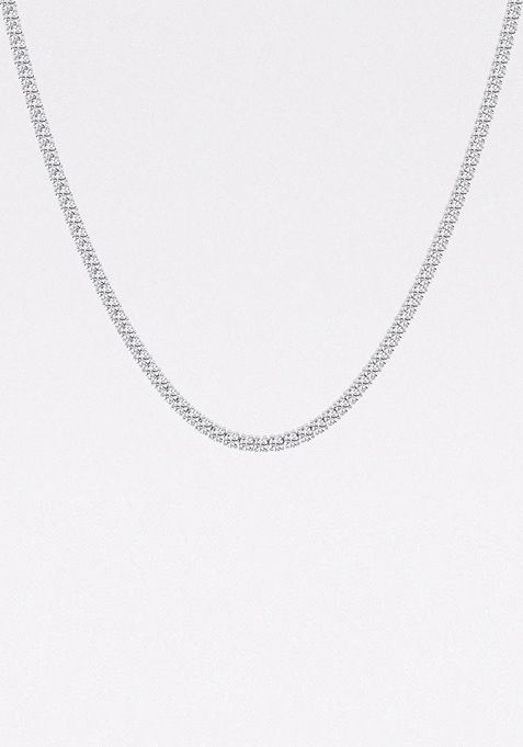 11 ctw Round Lab Grown Diamond Four-Prong Tennis Fashion Necklace