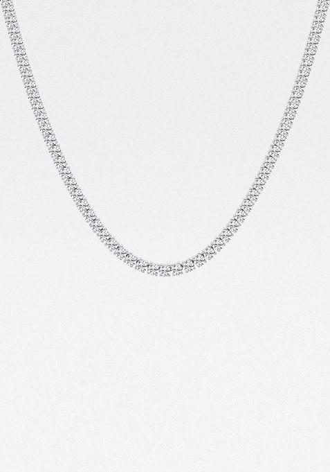 15 1/4 ctw Round Lab Grown Diamond Four-Prong Tennis Fashion Necklace