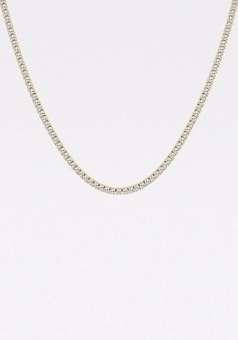 6 ctw Round Lab Grown Diamond Four Prong Tennis Fashion Necklace