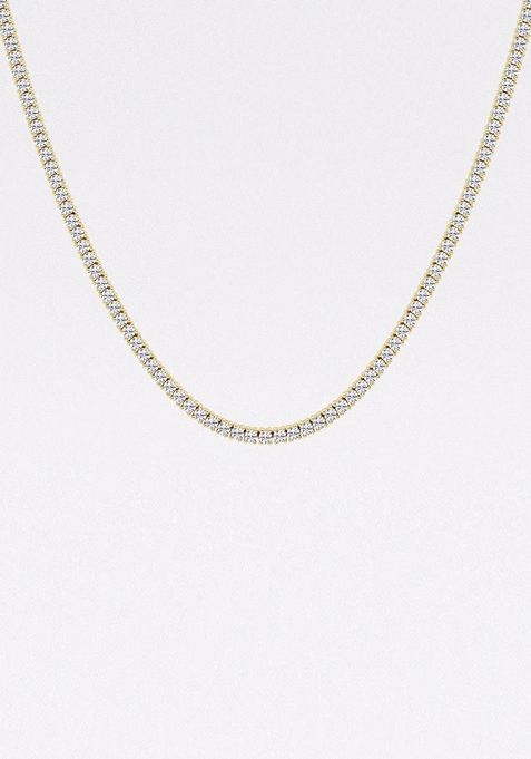 7 1/4 ctw Round Lab Grown Diamond Four Prong Tennis Fashion Necklace