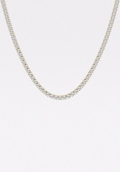 15 1/4 ctw Round Lab Grown Diamond Four Prong Tennis Fashion Necklace