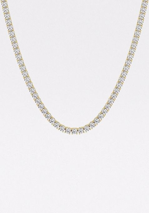 24 1/4 ctw Round Lab Grown Diamond Four Prong Tennis Fashion Necklace