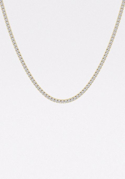 6 ctw Round Lab Grown Diamond Four Prong Tennis Fashion Necklace