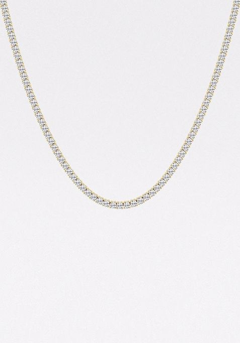 11 ctw Round Lab Grown Diamond Four-Prong Tennis Fashion Necklace