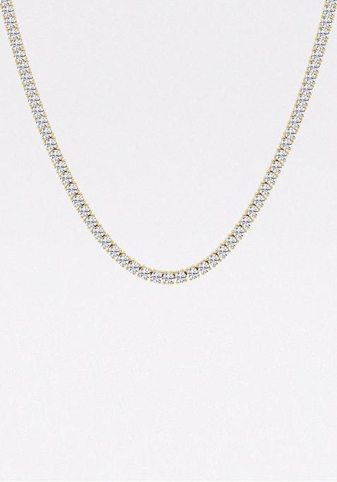 15 1/4 ctw Round Lab Grown Diamond Four-Prong Tennis Fashion Necklace