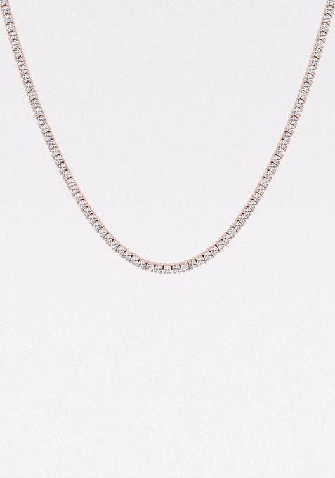 6 ctw Round Lab Grown Diamond Four Prong Tennis Fashion Necklace