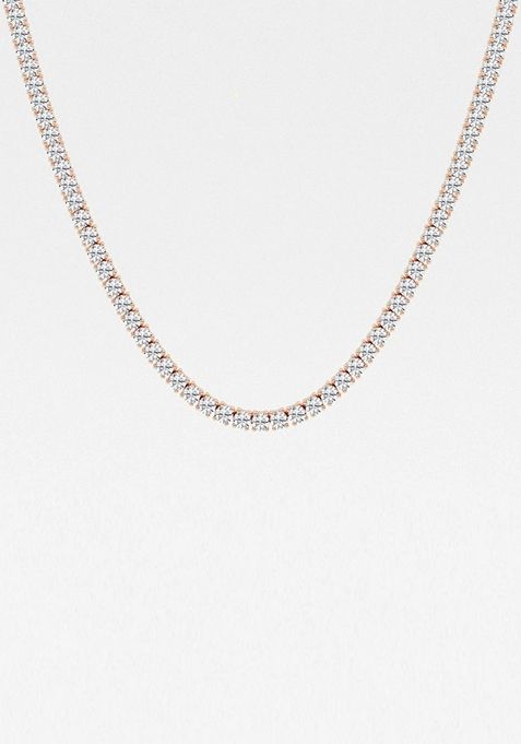 15 1/4 ctw Round Lab Grown Diamond Four Prong Tennis Fashion Necklace