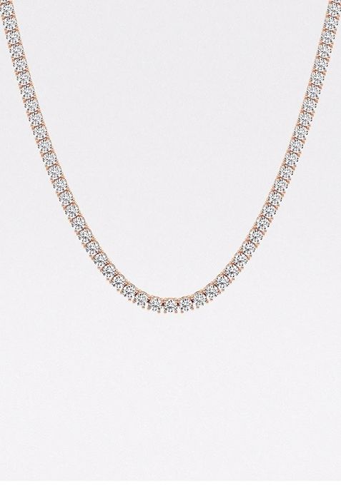 24 1/4 ctw Round Lab Grown Diamond Four Prong Tennis Fashion Necklace