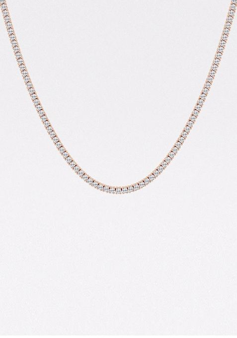 6 ctw Round Lab Grown Diamond Four Prong Tennis Fashion Necklace