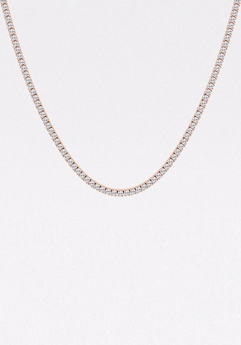 7 1/4 ctw Round Lab Grown Diamond Four-Prong Tennis Fashion Necklace