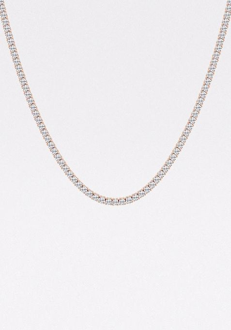 11 ctw Round Lab Grown Diamond Four-Prong Tennis Fashion Necklace