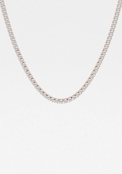 15 1/4 ctw Round Lab Grown Diamond Four-Prong Tennis Fashion Necklace