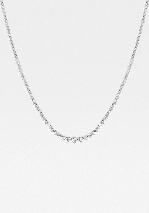 4 ctw Round Lab Grown Diamond Graduated Riviera Fashion Necklace