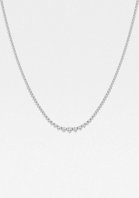 5 ctw Round Lab Grown Diamond Graduated Riviera Fashion Necklace