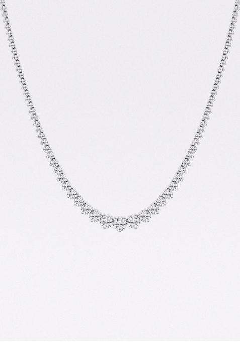 10 ctw Round Lab Grown Diamond Graduated Riviera Fashion Necklace