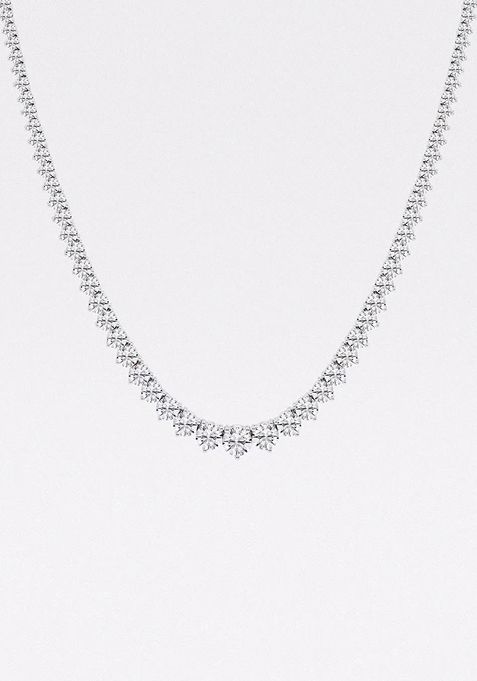 12 ctw Round Lab Grown Diamond Graduated Riviera Fashion Necklace