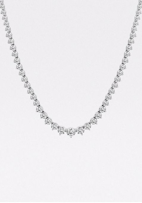 20 ctw Round Lab Grown Diamond Graduated Riviera Necklace