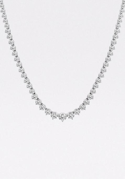 22 ctw Round Lab Grown Diamond Graduated Riviera Necklace