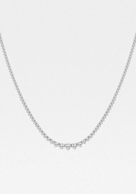 5 ctw Round Lab Grown Diamond Graduated Riviera Fashion Necklace