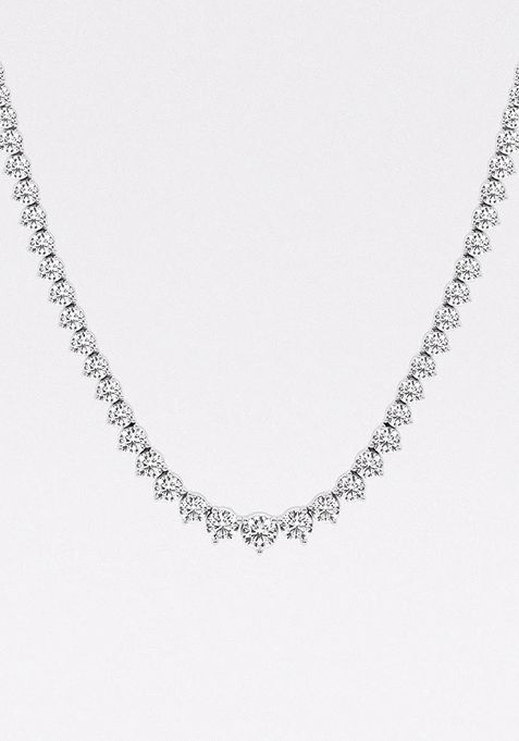 17 ctw Round Lab Grown Diamond Graduated Riviera Fashion Necklace