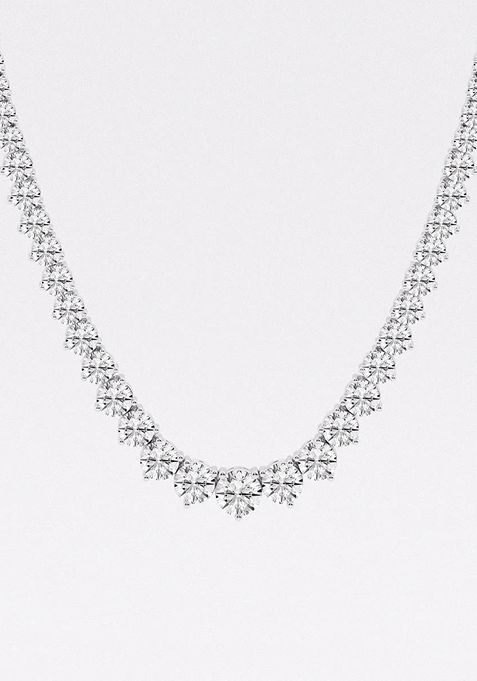 38 3/4 ctw Round Lab Grown Diamond Graduated Riviera Fashion Necklace